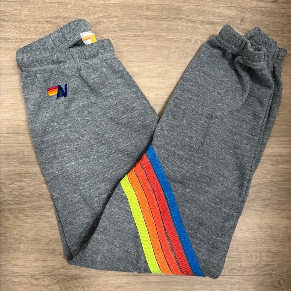 Aviator Nation Chevron  Rainbow 5-Stripe Sweatpants Small Excellent Condition
